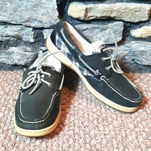 Sperry top sider leather winter slip on shoes
